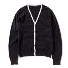 画像1: ★SALE50％OFF★CASH CA ＜カシュカ＞ / FOLD BACK TRIM CARDIGAN [BLACK] (1)